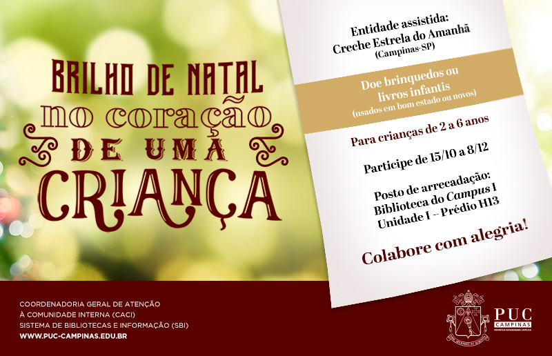 Portal PUC-Campinas » » Participe da Campanha Brilho de Natal! Portal PUC-Campinas » » Participe da Campanha Brilho de Natal!