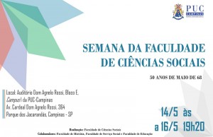 Semana da Faculdade de Ciências Sociais: 50 anos de maio de 68 @ Auditório Dom Agnelo Rossi | São Paulo | Brasil