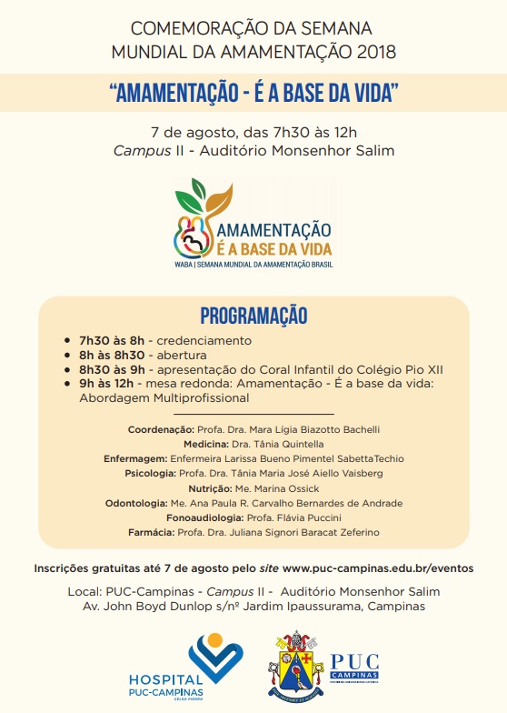 Flyer - Semana Mundial de amamentação