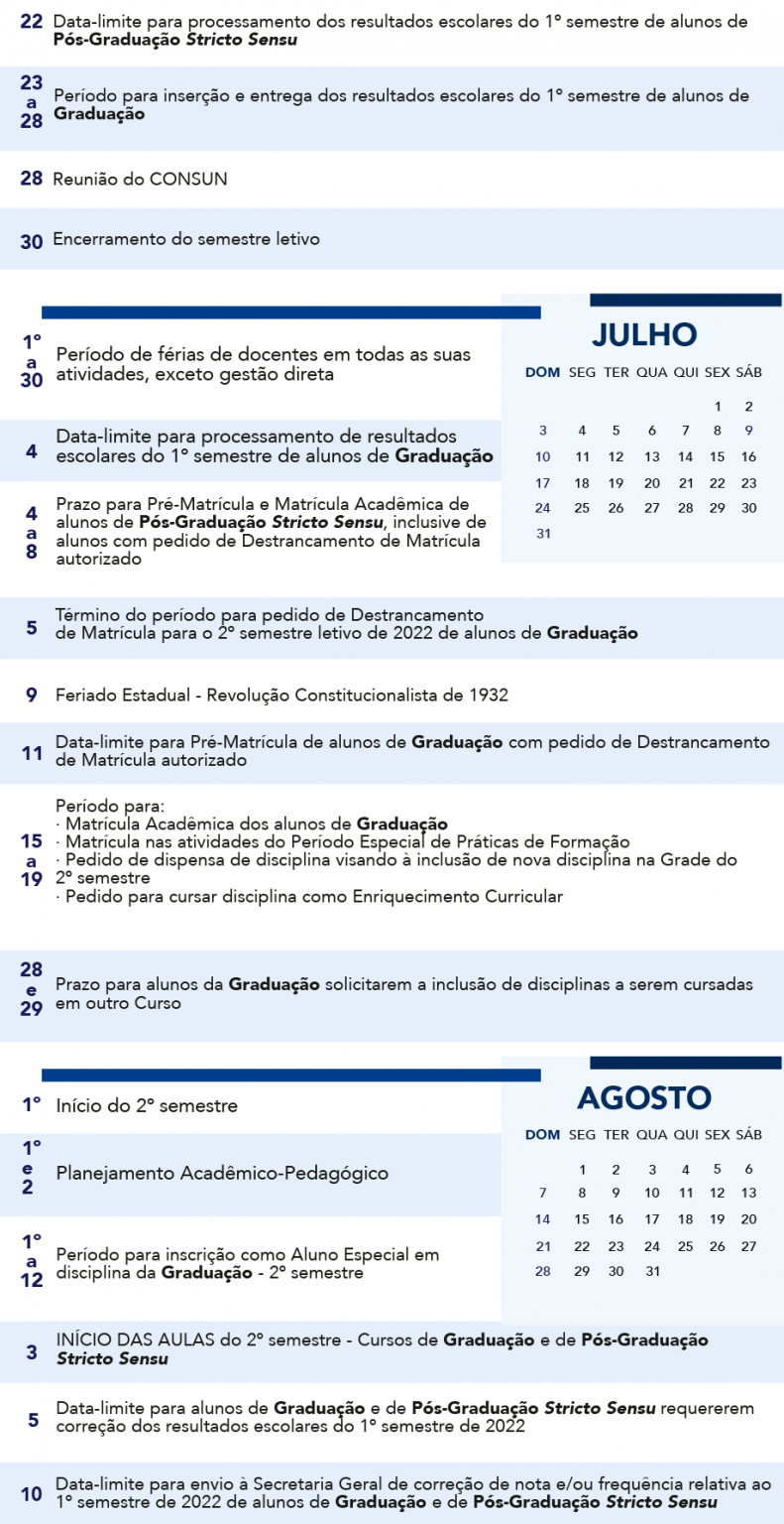 Portal PUCCampinas » Calendário Acadêmico