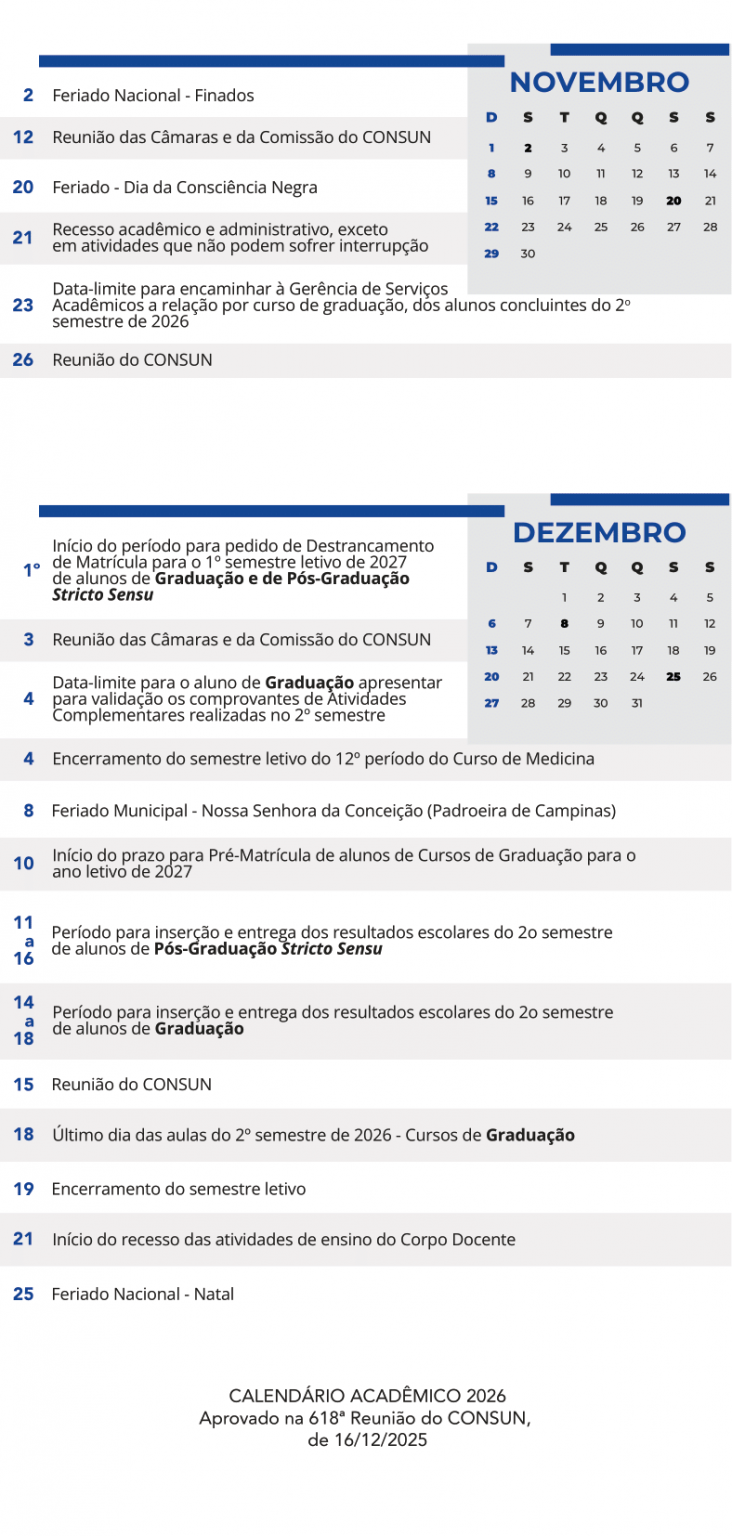 Portal PUC-Campinas Calendário Acadêmico - Portal PUC-Campinas